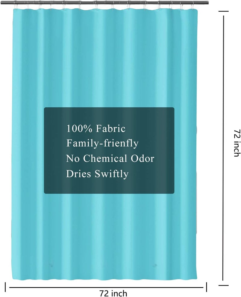LLSCL Sapphire Blue Fabric Shower Curtain Liner with Magnets, Waterproof Hotel Quality, 72 x 72 Machine Washable - Image 3